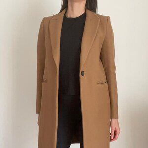 ZARA Wool Blend Camel Coat, Size Small